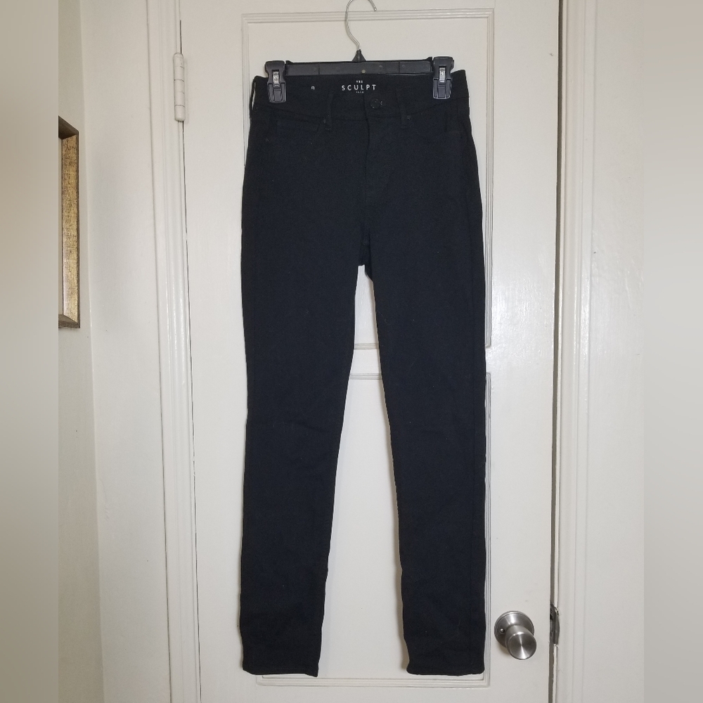 WHBM THE SCULPT SLIM black Stretch Zippered Closure Jeans